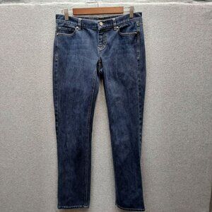White House Black Market Womens 4R Blue Denim Jeans Straight Leg